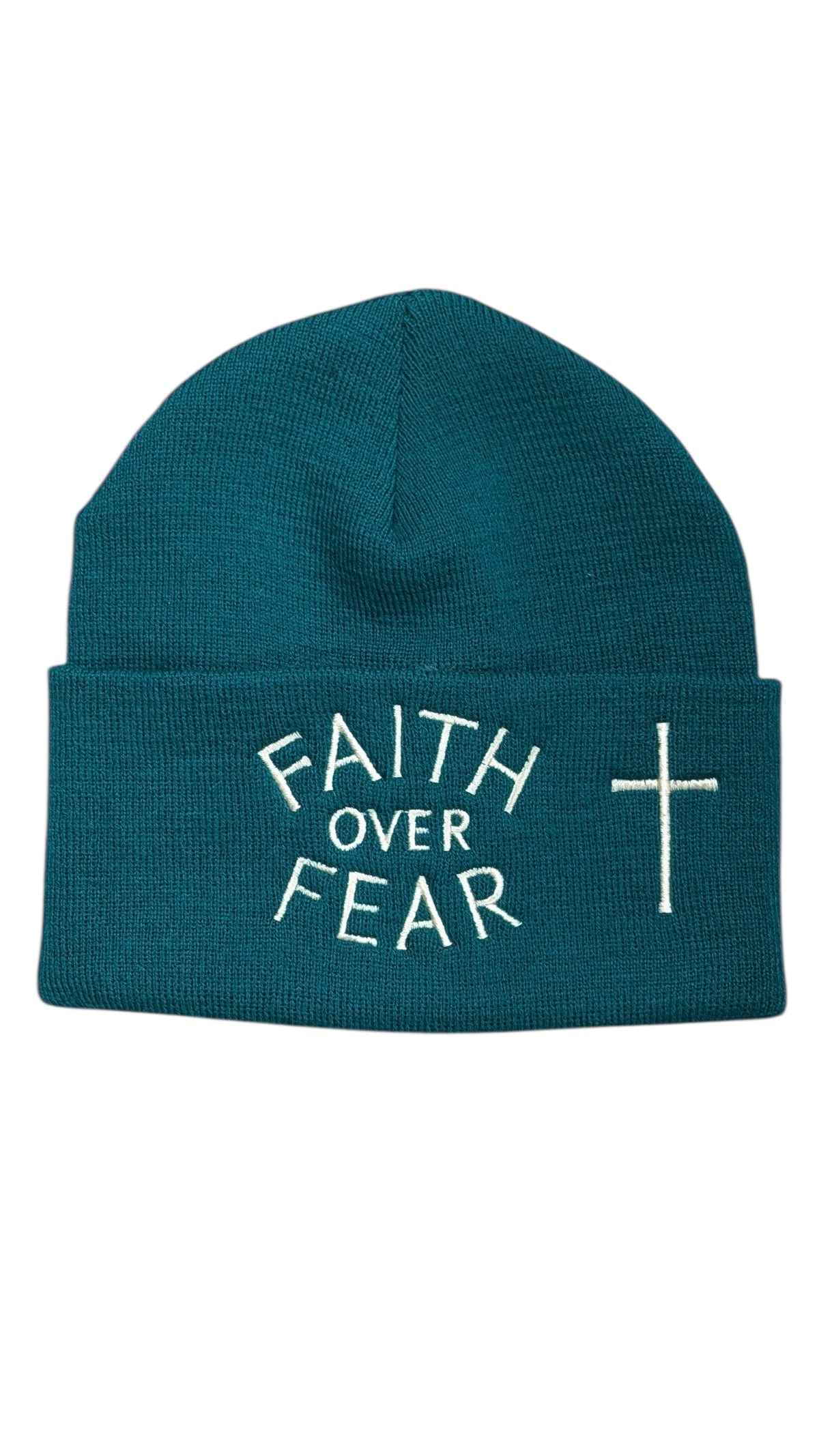 Faith Over Fear Beanie Forest Green