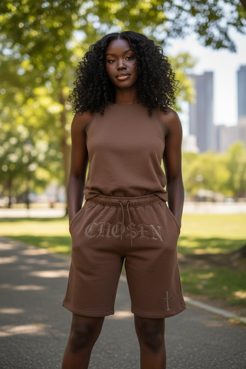 CHOSEN® Signature Sweat Shorts – Mocha Brown