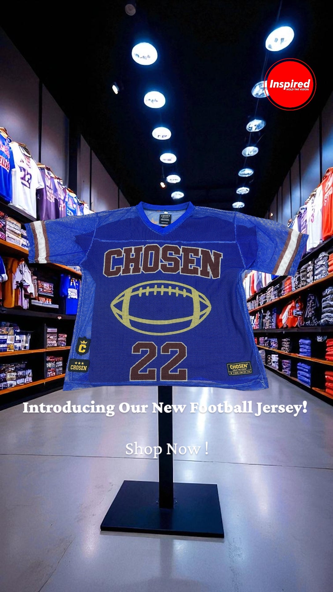 CHOSEN® Mesh Football Jersey  “Royal Grit” Edition -  Inspired  By All