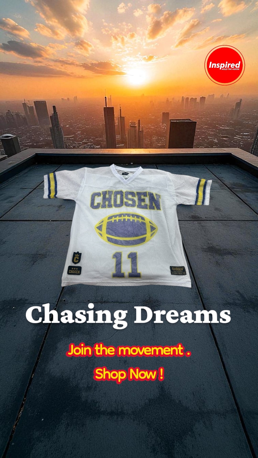 CHOSEN® Mesh Football Jersey  “Crown Light” Edition -  Inspired  By All