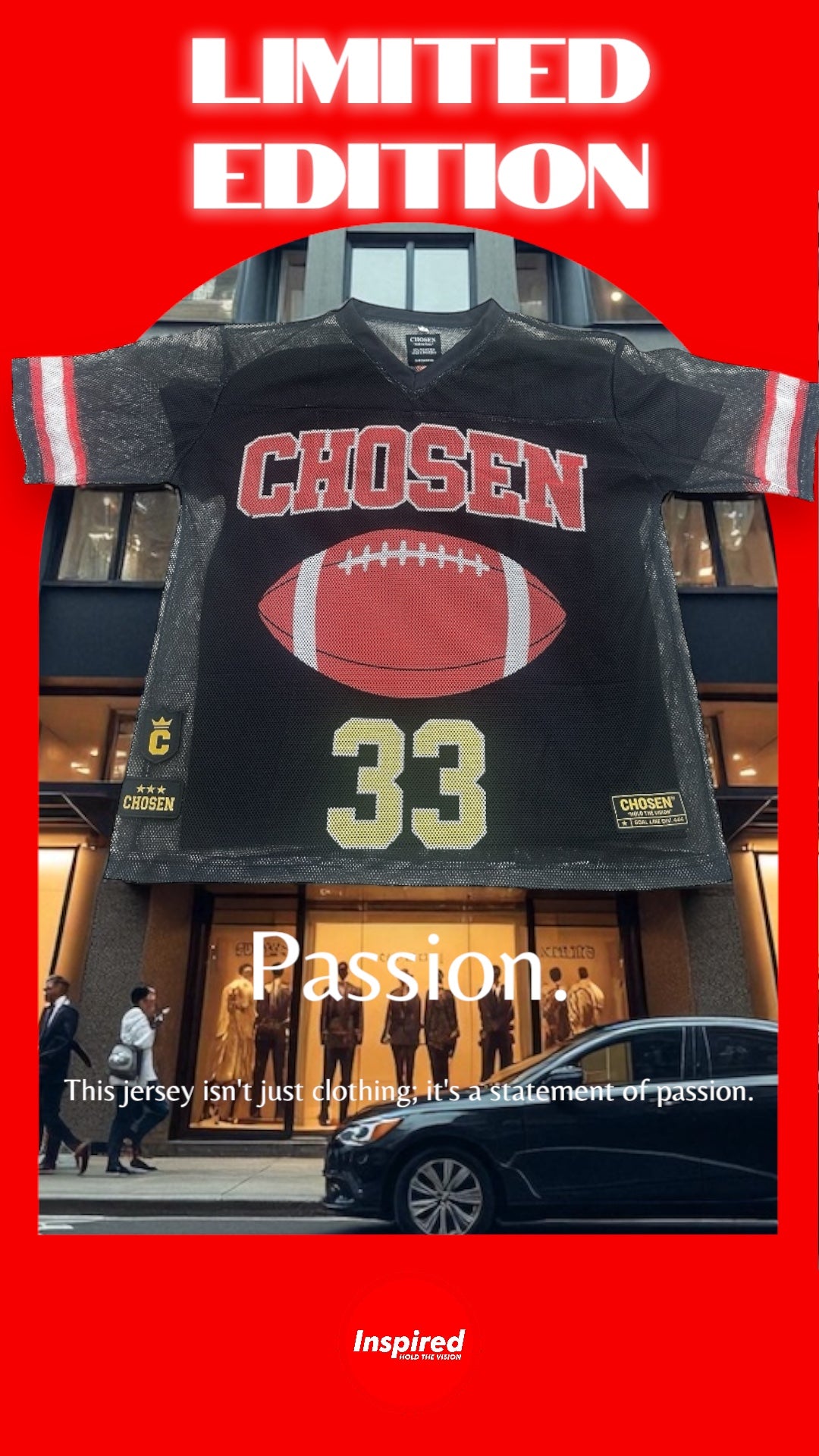 CHOSEN® Mesh Football Jersey – “Dark Reign” Edition -  Inspired  By All