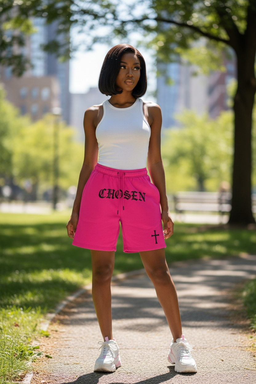 CHOSEN® Signature Sweat Shorts – Hot Pink