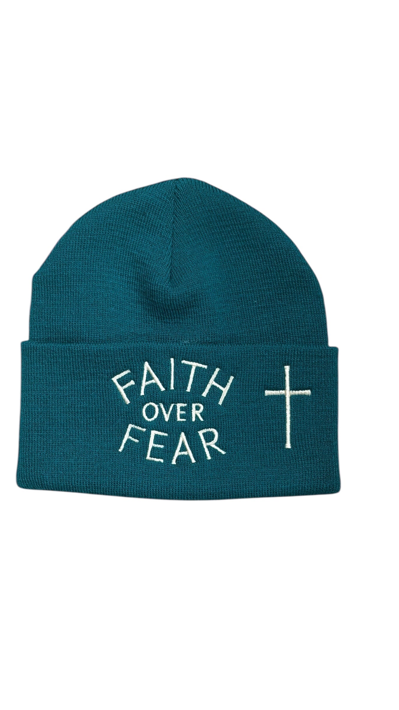 Faith Over Fear Beanie Forest Green