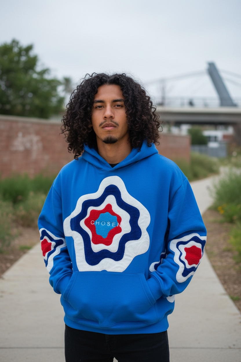 Cho$en Velour Layered Hoodie - Bold Blue & Luxe Layered Grey Editions
